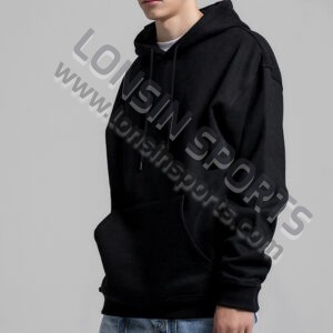 Full-Zip Fleece Hoodie for Men Black